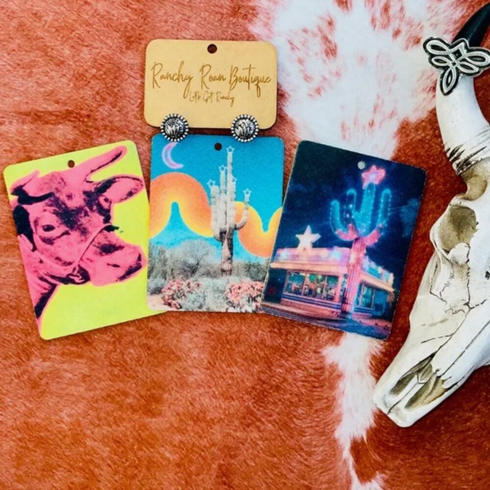 Neon Retro Western Desert Freshies